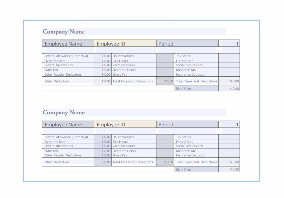 Download Employee pay stub version 3  PDF and Word formats Photoshop template